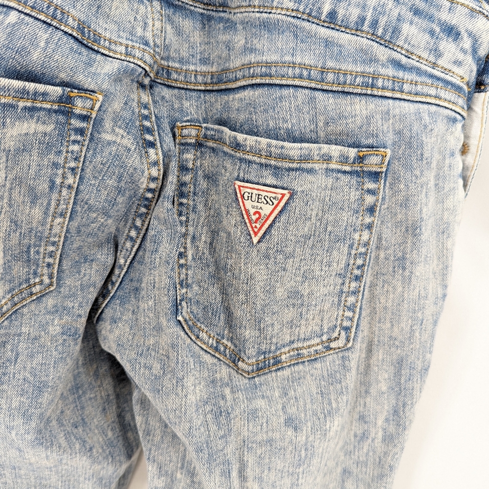 Guess Denim Overalls Acid Wash Skinny Leg Size 25 - Picture 7 of 10